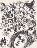 Marc Chagall - Le Couple Devant L’Arbre (Original lithograph, 1960)