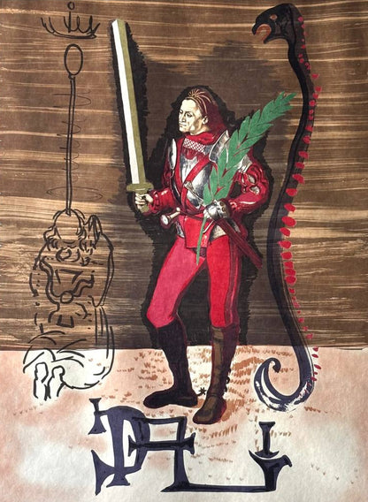 Salvador Dalí - Dalí Discovers America, Complete Set of 2 (Color lithographs, Deluxe edition on Japon paper, hand-signed by Dalí, 1979)
