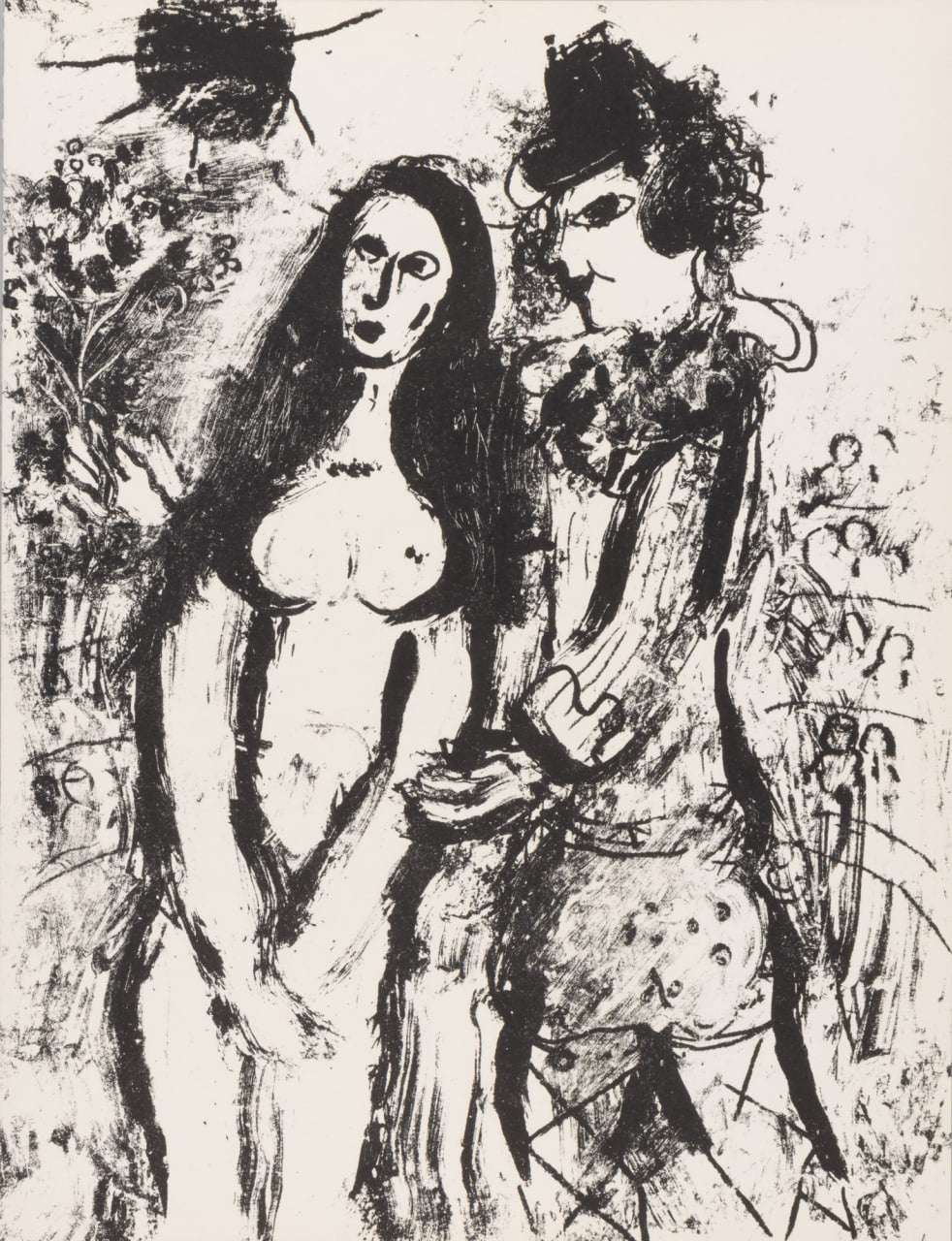 Marc Chagall - Le clown amoureux (Original lithograph, 1960)