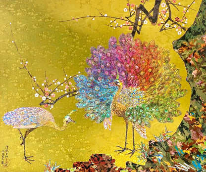 Takashi Murakami - Re: "Kujaku-Tachiaoi-zu Byōbu" Peacock Print (Hand-Signed, Limited Edition, 2026)