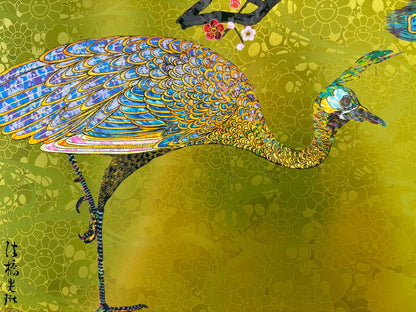 Takashi Murakami - Re: "Kujaku-Tachiaoi-zu Byōbu" Peacock Print (Hand-Signed, Limited Edition, 2026)