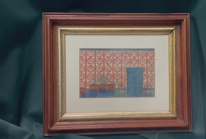 Alexandre Benois - Interior with Blue Door (Watercolor on Paper), 1948