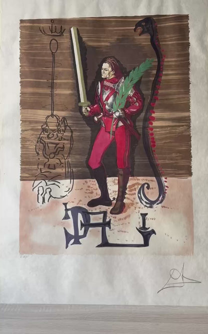 Salvador Dalí - Dalí Discovers America, Complete Set of 2 (Color lithographs, Deluxe edition on Japon paper, hand-signed by Dalí, 1979)