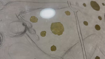 Salvador Dalí - Venus au bain / Nu au bain from Suite Mythologique Nouvelle (Deluxe edition on Japon paper, hand-signed by Dalí, Hand-colored drypoint engraving with gold accents, 1971)