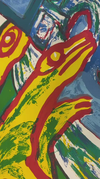 Bengt Lindström - Yellow Dragon (Original lithograph, hand-signed, 1970s)